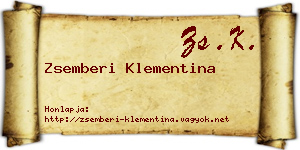 Zsemberi Klementina névjegykártya
